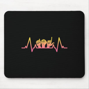 Tapis De Souris Langue des signes Caricature Enseignant Sourde Sen