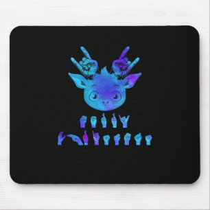 Tapis De Souris Langue des signes Sourds Reindeds de Noël Sourds A