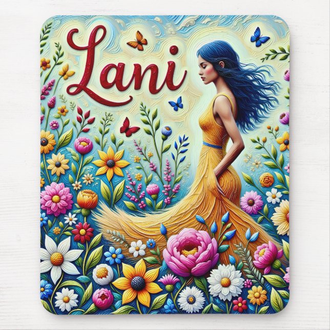 Tapis De Souris LANI ~ JOLIE FLEURS DE FILLES ~ Mousepad (Devant)