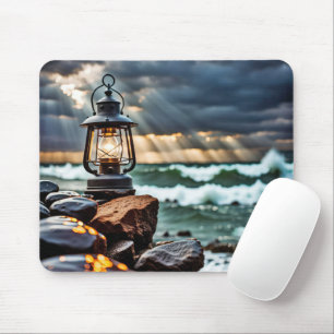 Tapis De Souris Lanterne Océanique En Tempête