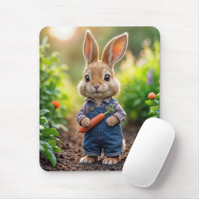 Tapis De Souris Lapin avec carotte (Avec souris)