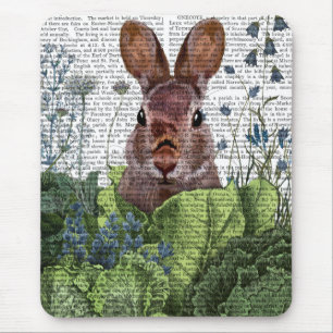 Tapis De Souris Lapin dans une patte de chou