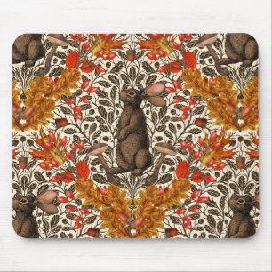 Tapis De Souris Lapin d'automne sur blanc