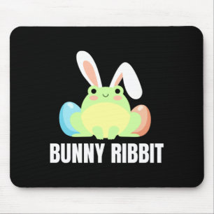 Tapis De Souris Lapin de grenouille de Pâques Ribbit Conception am