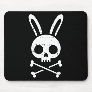 Tapis De Souris Lapin de Pâques Crâne Os Croisés Lapin Gothique Ho