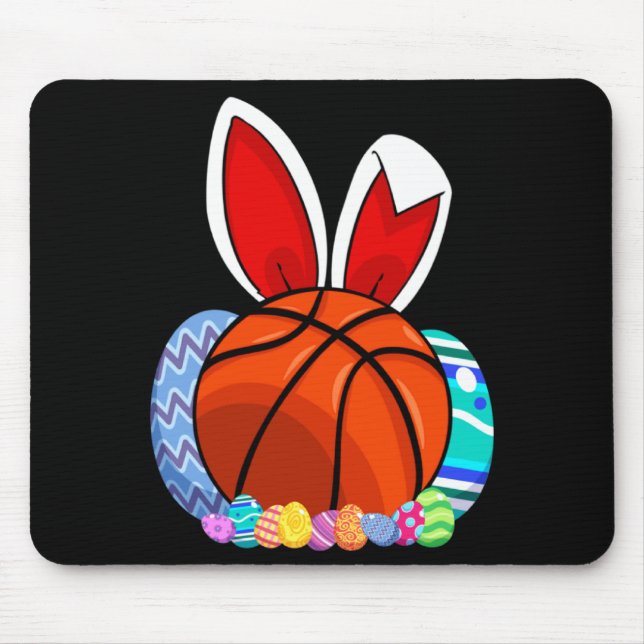 Tapis De Souris Lapin de Pâques de basketball masculin (Devant)