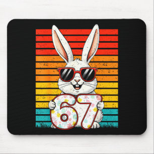 Tapis De Souris Lapin de Pâques Rétro Joyeux 67 Six Sept Mème Garç