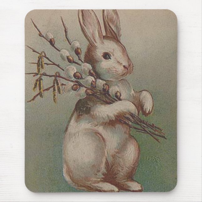 Tapis De Souris Lapin de Pâques vintage (Devant)
