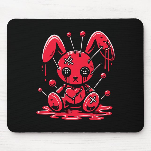 Tapis De Souris Lapin En Plan Pastel Goth Anime Kawaii Obtenu (Devant)