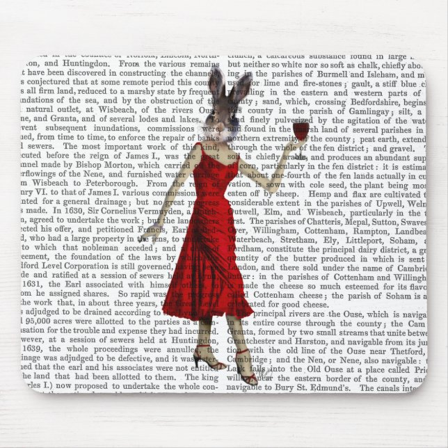 Tapis De Souris Lapin en robe rouge (Devant)