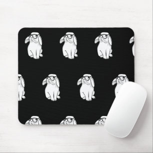 Tapis De Souris Lapin Hipster Lapin Drôle Avec Lunettes Mignon Ani