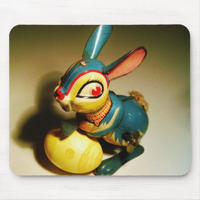 Tapis De Souris lapin jouet et oeuf jaune pâle (Devant)