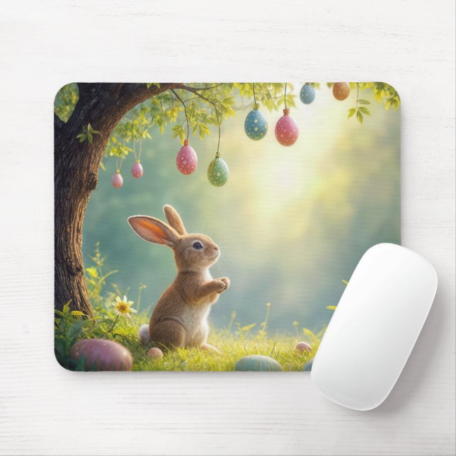 Tapis De Souris Lapin Sous Un Oeuf De Pâques (Avec souris)