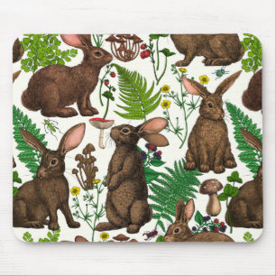 Tapis De Souris Lapins et flore boisée 4