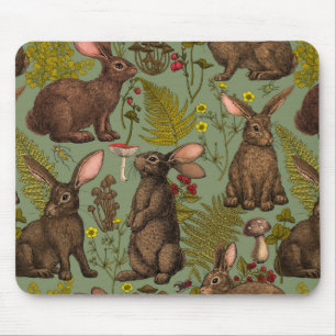 Tapis De Souris Lapins et la flore boisée Souris