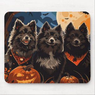 Tapis De Souris Lapphund finlandais Halloween Éffrayant