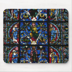 Tapis De Souris L'arbre de Jesse, fenêtre en ogive dans le facad