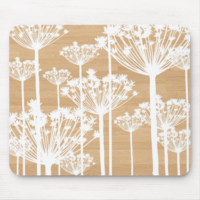 Tapis De Souris L'arrière - plan en bois fleurit le motif floral (Devant)
