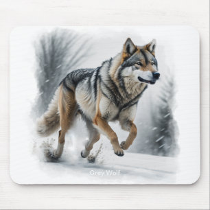 Tapis De Souris L'art animal du loup gris