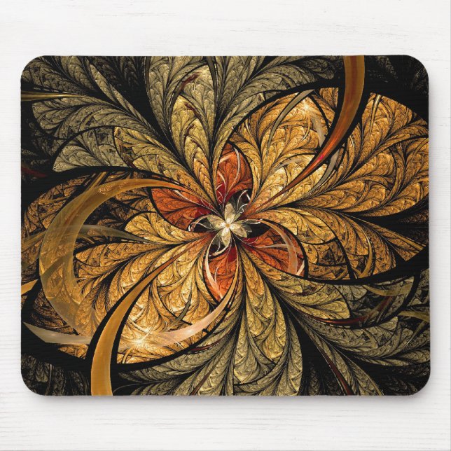 Tapis De Souris L'art fractal Feuille brillant (Devant)