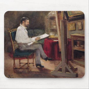 Tapis De Souris L'artiste Morot dans son studio, c.1874