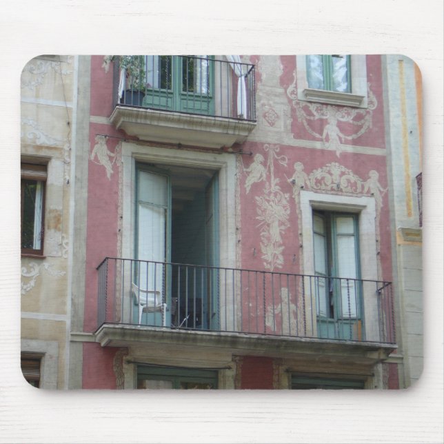 Tapis De Souris Las Ramblas - hôtel rose (Devant)