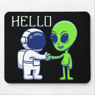 Tapis De Souris L'astronaute rencontre l'Alien Mousepad