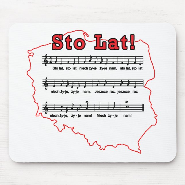 Tapis De Souris Lat de Sto ! Carte polonaise de chanson (Devant)