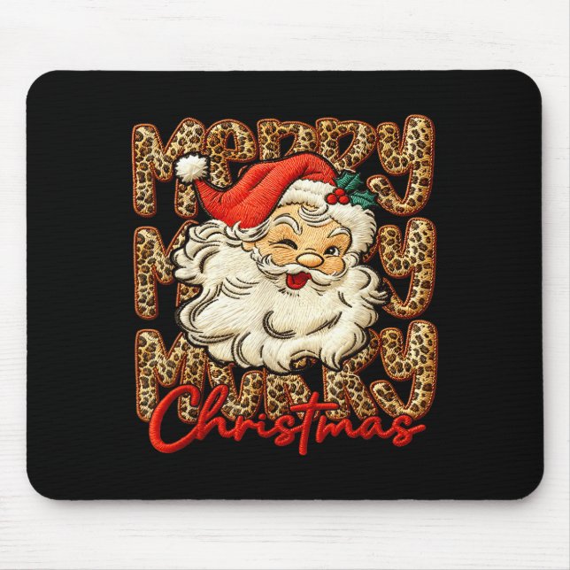 Tapis De Souris Latch Hook Yarn Crochet Coquette Merry Christmas  (Devant)