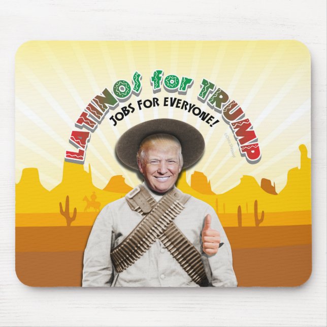 Tapis De Souris LATINOS POUR TRUMP Pancho Hispanique Villa Bandito (Devant)