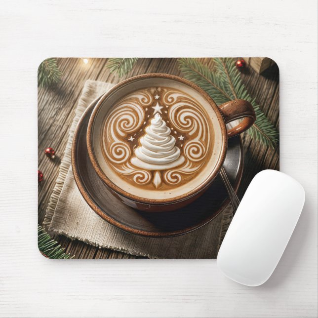 Tapis De Souris Latte de l'arbre de Noël (Avec souris)