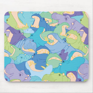 Tapis De Souris Laughing Hippos - cool colours