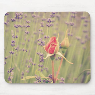 Tapis De Souris Lavande et fleurs Roses