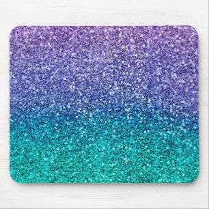 Tapis De Souris Lavande Violet & Aqua Vert Pailleté scintillant