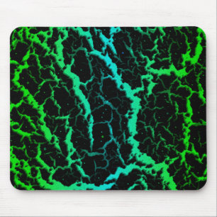 Tapis De Souris Lave de l'espace fissuré - Vert/Cyan