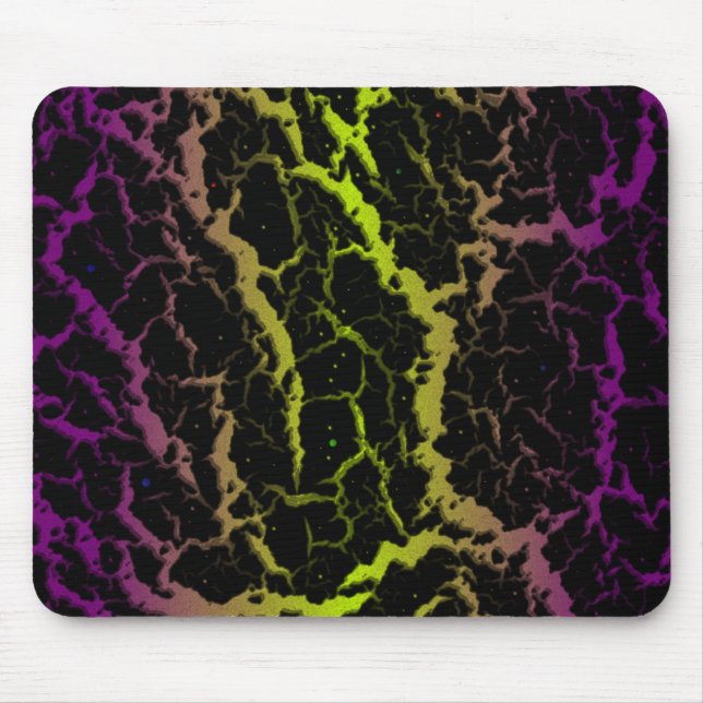 Tapis De Souris Lave de l'espace fissuré - Violet/Lime (Devant)