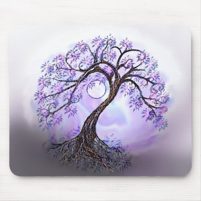 Tapis De Souris Lavendar Arbre de Vie Mousepad (Devant)