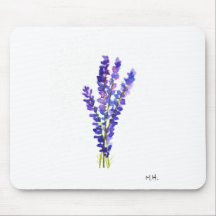 Tapis De Souris Lavender herbes jardin cuisine aquarelle vintage