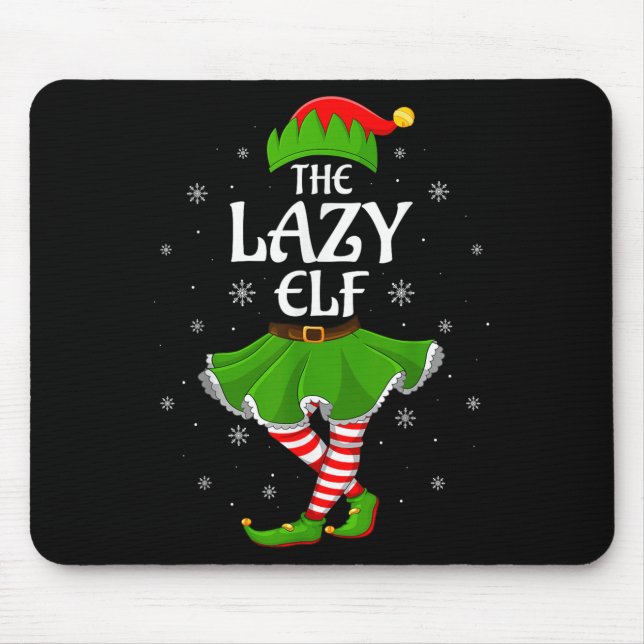 Tapis De Souris Lazy Elf Noël Famille Filles Femmes Elf Squad Xm (Devant)