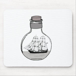 Tapis De Souris Le bateau dans l'ampoule en verre