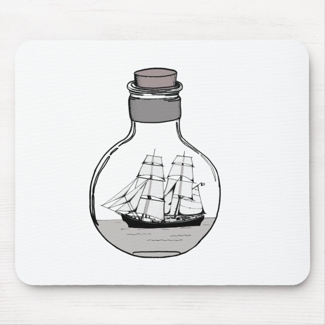 Tapis De Souris Le bateau dans l'ampoule en verre (Devant)
