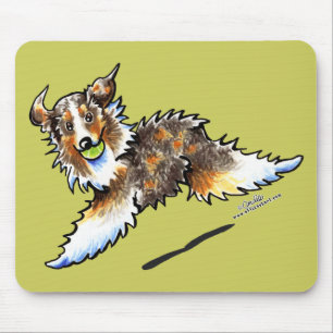 Tapis De Souris Le berger australien rouge de Merle laisse le jeu