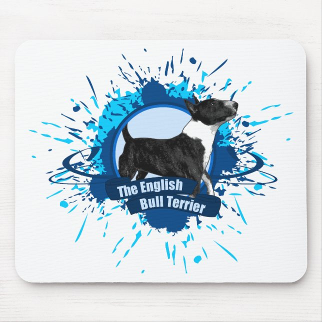 Tapis De Souris Le bleu anglais d'ÉCLABOUSSURE de bull-terrier (Devant)