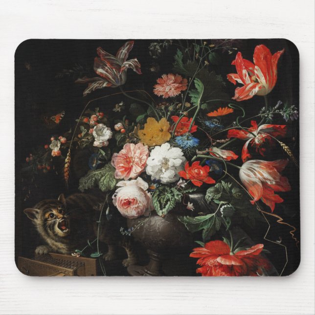Tapis De Souris Le bouquet renversé par Abraham Mignon (Devant)
