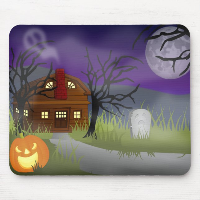 Tapis De Souris Le brouillard d'Halloween - (Devant)