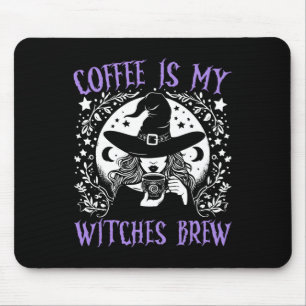 Tapis De Souris Le café est mes sorcières Brew Retro Halloween sor