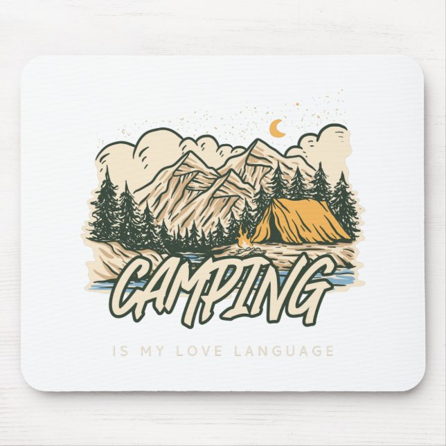 Tapis De Souris Le Camping Est Ma Langue D'Amour (Devant)