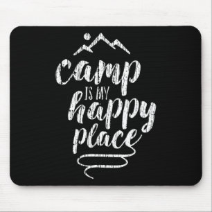Tapis De Souris Le camping est mon endroit heureux - T-shirt Monta