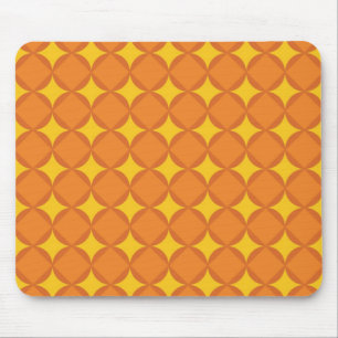 Tapis De Souris Le cercle de style des années 70 Orange