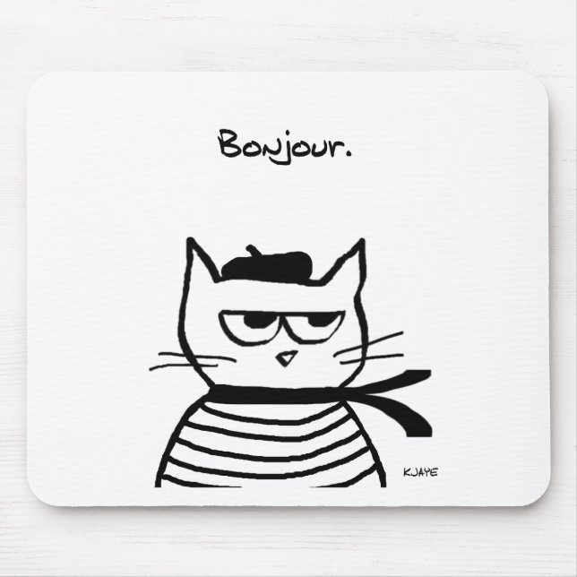 Tapis De Souris Le chat fâché est tellement très français (Devant)